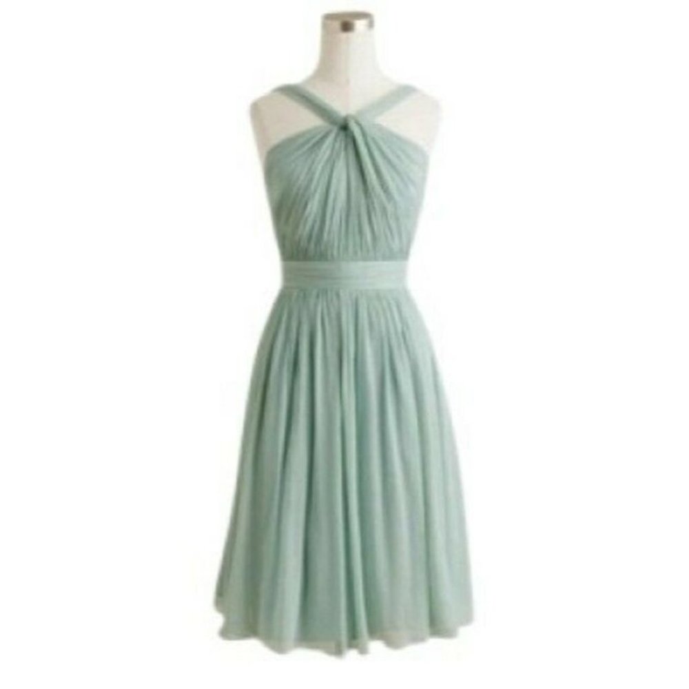 J. Crew Sage Sinclair Silk Lined Chiffon Dress